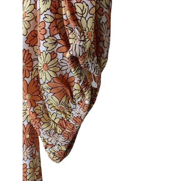 Faithfull the Brand Floral Mini Dress Puff Sleeve Boho Cottagecore M - Picture 7 of 14